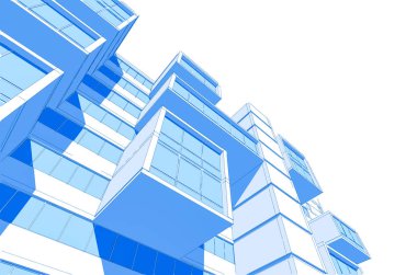 mimari çizimleri 3B illüstrasyon - illüstrasyon