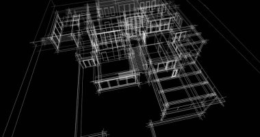 Ev kavramı kroki 3d çizim