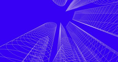 şehir mimarisi ve binalar 3D çizimi 