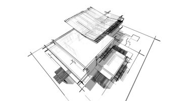 Ev kavramı kroki 3d çizim