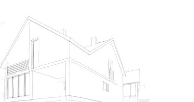 mimari çizimleri 3B illüstrasyon - illüstrasyon