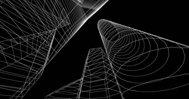 şehir mimarisi ve binalar 3D çizimi 