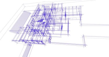 Ev kavramı kroki 3d çizim