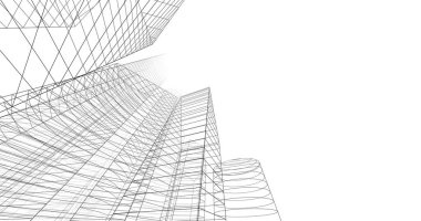 şehir mimarisi ve binalar 3D çizimi 