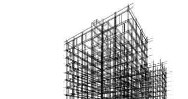 Binanın mimari 3d çizim çizim ev