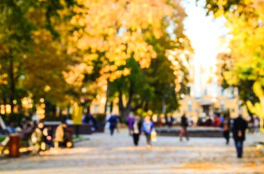 Sonbahar park, bulanık görünüm 