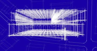 mimari çizimleri 3B illüstrasyon - illüstrasyon