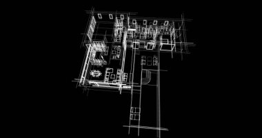 Ev kavramı kroki 3d çizim