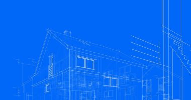 mimari çizimleri 3B illüstrasyon - illüstrasyon