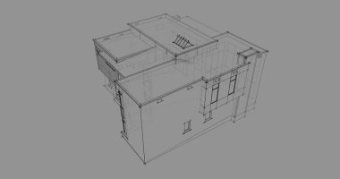 Ev kavramı kroki 3d çizim