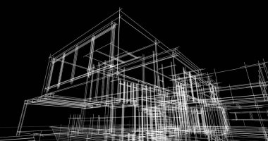 Ev kavramı kroki 3d çizim