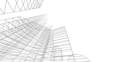 şehir mimarisi ve binalar 3D çizimi 