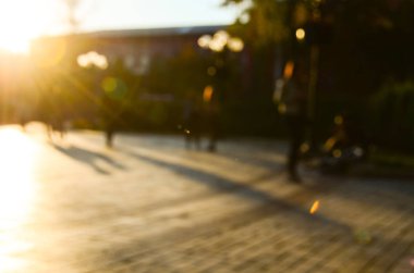 Sonbahar park, bulanık görünüm 