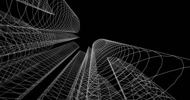 şehir mimarisi ve binalar 3D çizimi 