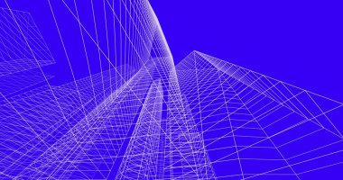 şehir mimarisi ve binalar 3D çizimi 