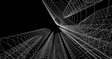 şehir mimarisi ve binalar 3D çizimi 