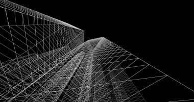 şehir mimarisi ve binalar 3D çizimi 