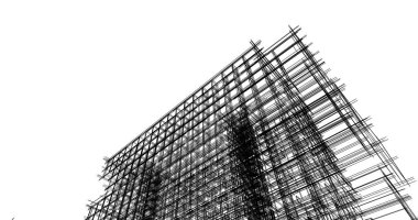 mimari çizimleri 3B illüstrasyon - illüstrasyon