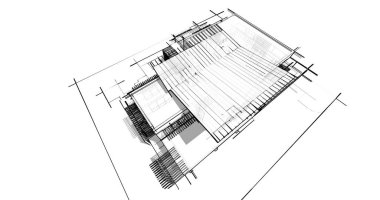 Ev kavramı kroki 3d çizim