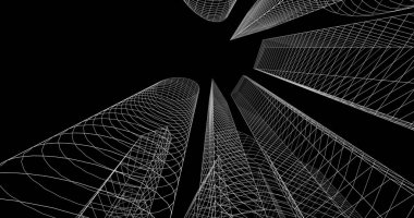 şehir mimarisi ve binalar 3D çizimi 