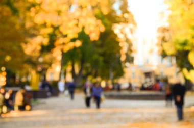 Sonbahar park, bulanık görünüm 