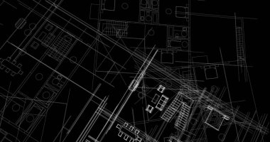 mimari çizimleri 3B illüstrasyon - illüstrasyon