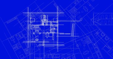 Binanın mimari 3d çizim çizim ev