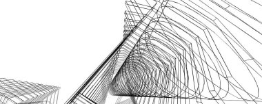 şehir mimarisi ve binalar 3D çizimi 