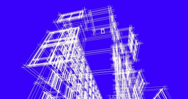 şehir mimarisi ve binalar 3D çizimi 