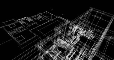 Ev kavramı kroki 3d çizim