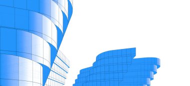 Binanın mimari 3d çizim çizim ev