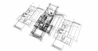 Ev kavramı kroki 3d çizim