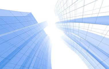 Binanın mimari 3d çizim çizim ev