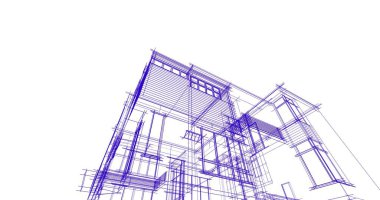 Ev kavramı kroki 3d çizim