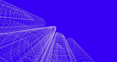 şehir mimarisi ve binalar 3D çizimi 