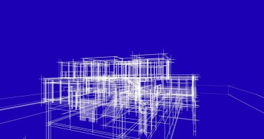 Ev kavramı kroki 3d çizim