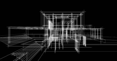 Ev kavramı kroki 3d çizim