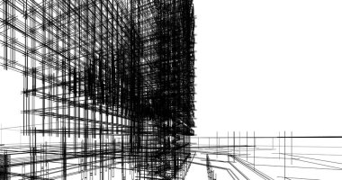 mimari çizimleri 3B illüstrasyon - illüstrasyon