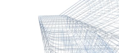 Binanın mimari 3d çizim çizim ev