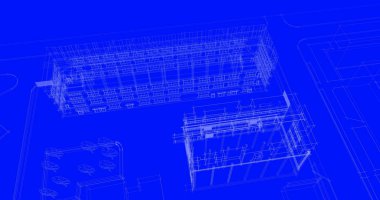 mimari çizimleri 3B illüstrasyon - illüstrasyon