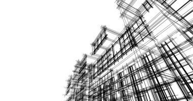 şehir mimarisi ve binalar 3D çizimi 