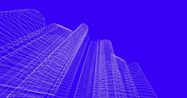 şehir mimarisi ve binalar 3D çizimi 