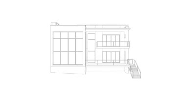 Arkaplanda mimari bina 3d illüstrasyon,