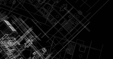 mimari çizimleri 3B illüstrasyon - illüstrasyon