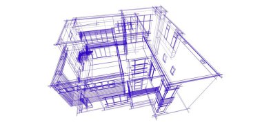Ev kavramı kroki 3d çizim