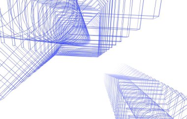 şehir mimarisi ve binalar 3D çizimi 