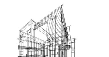 Ev kavramı kroki 3d çizim