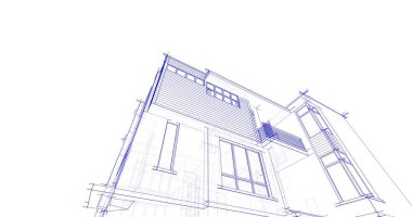 Ev kavramı kroki 3d çizim