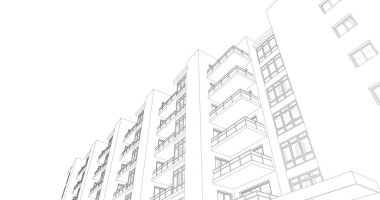 Ev kavramı kroki 3d çizim