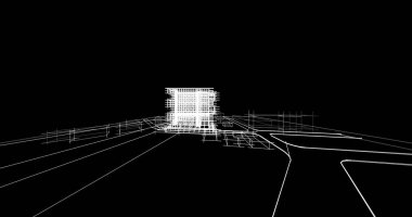 mimari çizimleri 3B illüstrasyon - illüstrasyon